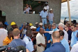 labadee-presclinton-2009-10-02 President Clinton greeting the press and local people